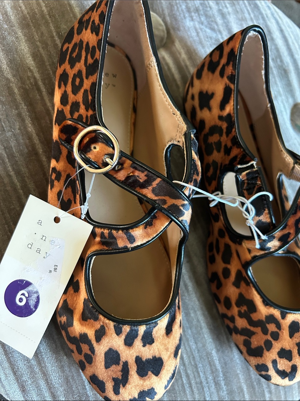 a new day Leopard Print Mary Jane Flats in Brown and Black - Picture 2 of 10